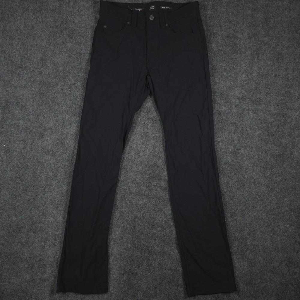 Prana Brion Pants Mens 28x32 Black Nylon Stretch Hiking Outdoor Standard Fit